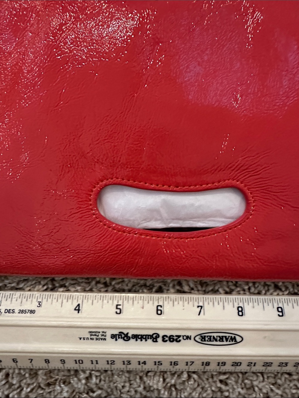 HOBO Red Patent Leather Cutout Handle Clutch - Picture 3 of 9